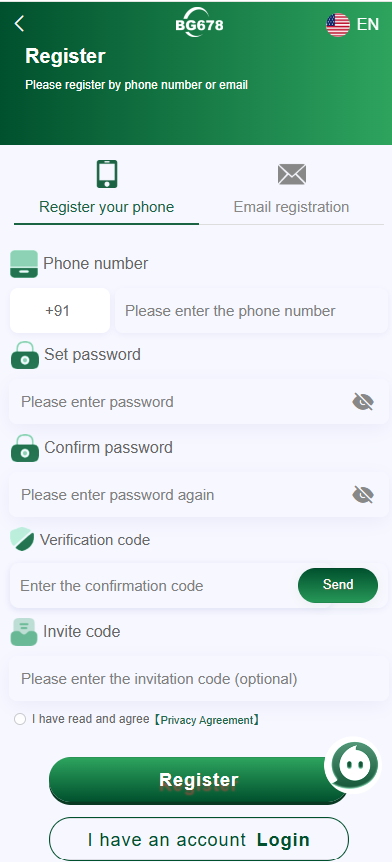 How To Register in BG 678 Game